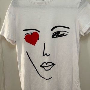 Bershka abstract face heart eye top